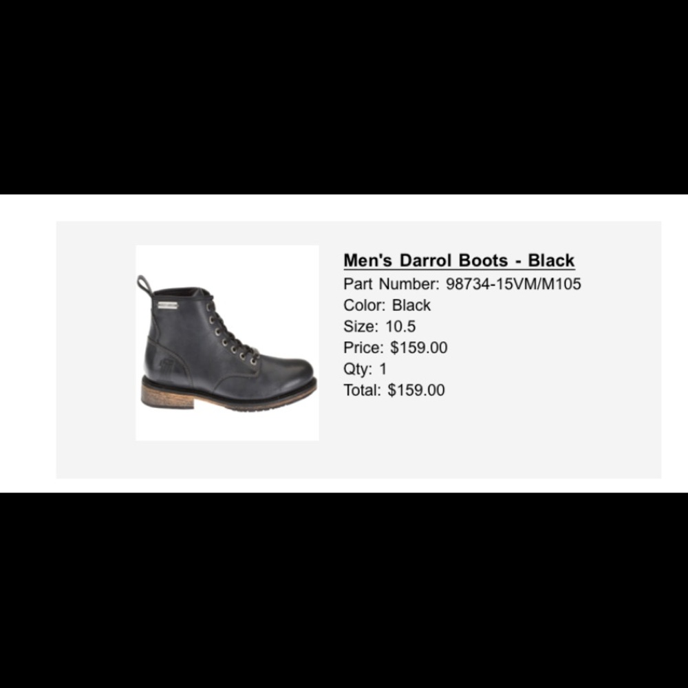 Harley Davidson Men's Darrol Boots- Black